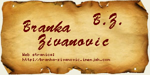 Branka Živanović vizit kartica